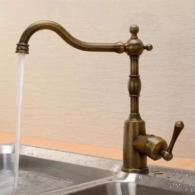 Antique Brass Finish One Hole One Handle Pastoral Mixed Rotatable Kitchen Tap HP0822T Antique Brass Finish One Hole One Handle Pastoral Mixed Rotatable Kitchen Tap HP0822T