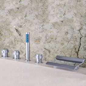 Contemporary Two Handles Waterfall Brass Tub Tap T001-15 Contemporary Two Handles Waterfall Brass Tub Tap T001-15