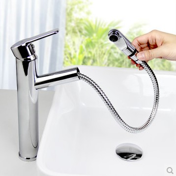Contemporary Single Handle Brass Mixed Pull-out Bathroom Sink Tap HP3101 Contemporary Single Handle Brass Mixed Pull-out Bathroom Sink Tap HP3101