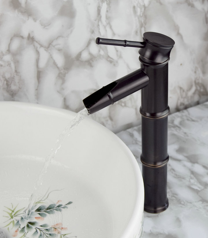 Traditional Style Bamboo Joint Oil-rubbed Bronze Finish Bathroom Sink Tap T0417OR Traditional Style Bamboo Joint Oil-rubbed Bronze Finish Bathroom Sink Tap T0417OR