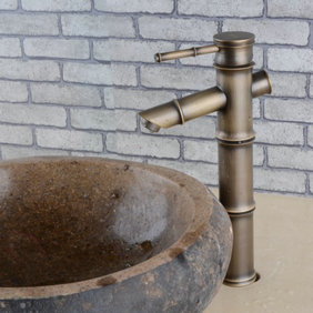 Antique Brass Bathroom Sink Tap - Bamboo Shape Design T0418HA Antique Brass Bathroom Sink Tap - Bamboo Shape Design T0418HA