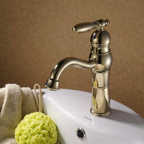 Classic Ti-PVD Finish Solid Brass Bathroom Sink Tap T0419G Classic Ti-PVD Finish Solid Brass Bathroom Sink Tap T0419G