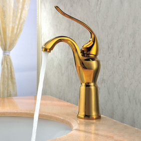 Classic Ti-PVD Finish Solid Brass Bathroom Sink Tap T0420G Classic Ti-PVD Finish Solid Brass Bathroom Sink Tap T0420G