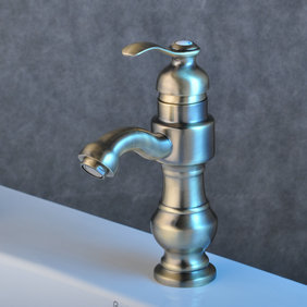 Solid Brass Bathroom Sink Tap - Nickel Brushed Finish T0427N Solid Brass Bathroom Sink Tap - Nickel Brushed Finish T0427N