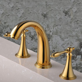 Ti-PVD Widespread Two Handles Bathroom Sink Tap T0453G Ti-PVD Widespread Two Handles Bathroom Sink Tap T0453G