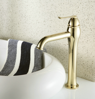 Ti-PVD Finish One hole Antique Style Bathroom Sink Tap TP0489G Ti-PVD Finish One hole Antique Style Bathroom Sink Tap TP0489G