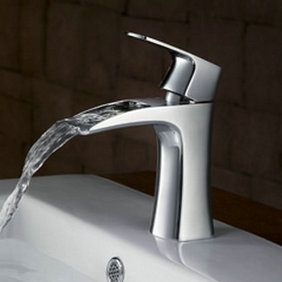 Waterfall Bathroom Sink Tap (Chrome Finish) T0556 Waterfall Bathroom Sink Tap (Chrome Finish) T0556