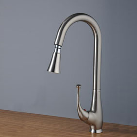 Nickel Brushed Single Handle Centerset Kitchen Tap (T0760S) Nickel Brushed Single Handle Centerset Kitchen Tap (T0760S)