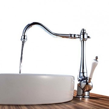 Chrome Finish Brass White Handle Kitchen Tap T0797 Chrome Finish Brass White Handle Kitchen Tap T0797