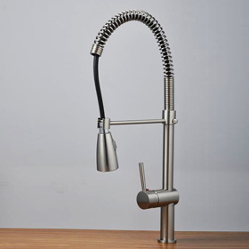Nickel Brushed Single Handle Centerset Pull-out Kitchen Tap T1713S Nickel Brushed Single Handle Centerset Pull-out Kitchen Tap T1713S