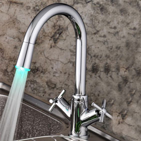 LED Centerset Contemporary Chrome Kitchen Tap T1893F LED Centerset Contemporary Chrome Kitchen Tap T1893F