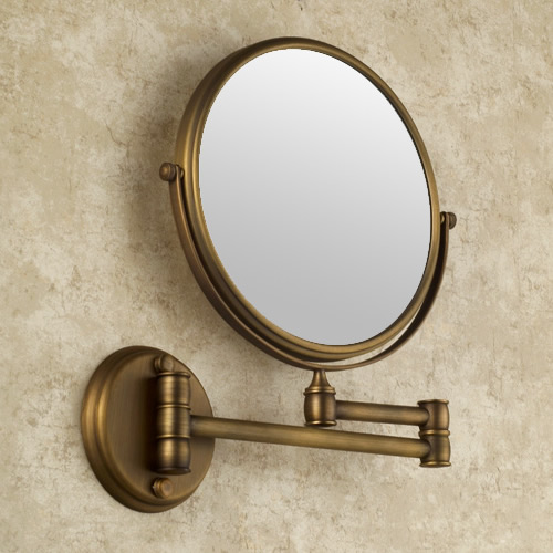Antique Brass Finish Wall Mounted Bathroom Magnifying Glass Cosmetic Mirror MB004 Antique Brass Finish Wall Mounted Bathroom Magnifying Glass Cosmetic Mirror MB004