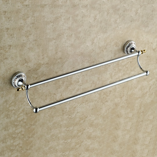 Chrome Finish Double Bars Towel Rack TCB7802 Chrome Finish Double Bars Towel Rack TCB7802
