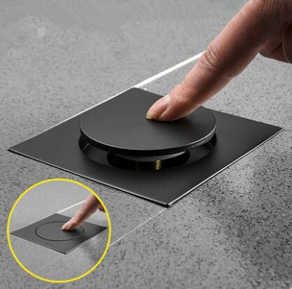Antique Brass Black Press Pop Up Floor Drain FD043 Antique Brass Black Press Pop Up Floor Drain FD043