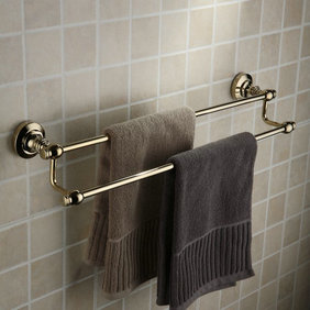 Antique Brass Ti-PVD Wall-mounted Double Towel Bar TGB1003 Antique Brass Ti-PVD Wall-mounted Double Towel Bar TGB1003