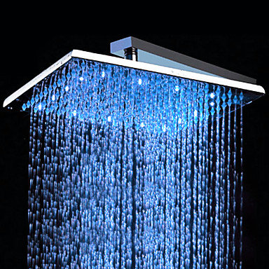 Contemporary 10 inch Stainless Steel Color Changing LED Shower Head - HB10F Contemporary 10 inch Stainless Steel Color Changing LED Shower Head - HB10F