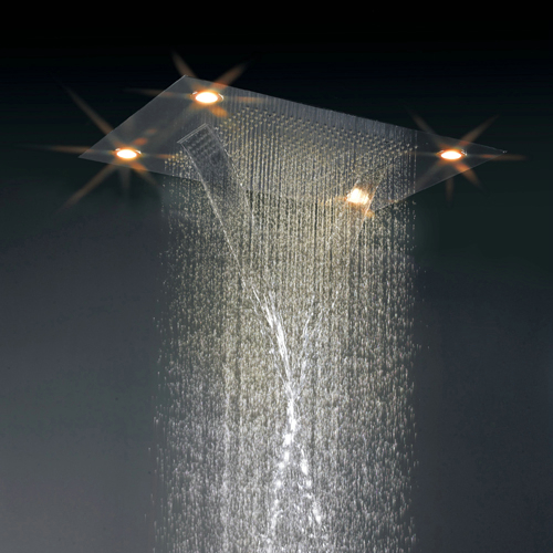 Contemporary 35 Inch Luxury Square Rainfall LED Shower Tap HN35F Contemporary 35 Inch Luxury Square Rainfall LED Shower Tap HN35F