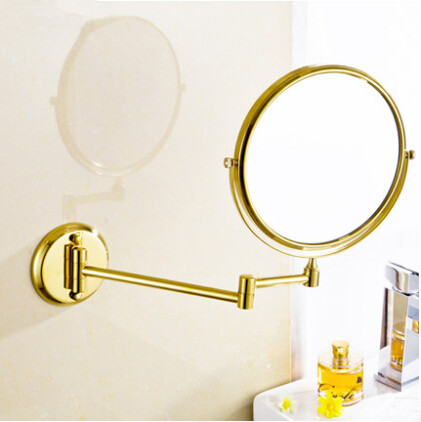 Folding cosmetic mirror 8 inch brass Continental antique gold-plated bathroom mirror scalable MB002 Folding cosmetic mirror 8 inch brass Continental antique gold-plated bathroom mirror scalable MB002