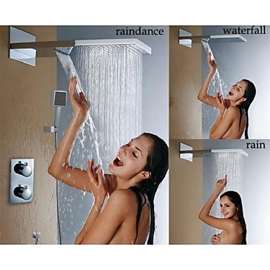 Wall Mounted Brushed Waterfall And Rain Shower Head N2397 Wall Mounted Brushed Waterfall And Rain Shower Head N2397