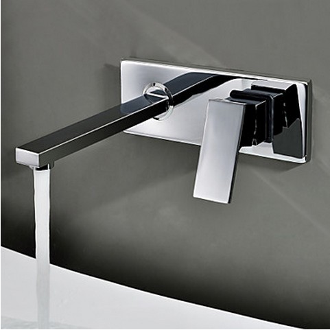 Contemporary Wall Mount Bathroom Sink Tap (Chrome Finish) TQ0482 Contemporary Wall Mount Bathroom Sink Tap (Chrome Finish) TQ0482