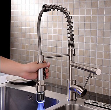 Contemporary Single Handle LED Pull-out Kitchen Tap TQ0783F Contemporary Single Handle LED Pull-out Kitchen Tap TQ0783F