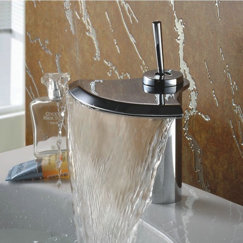 Contemporary Chrome Finish Single Handle Waterfall Bathroom Sink Tap TQ3001 Contemporary Chrome Finish Single Handle Waterfall Bathroom Sink Tap TQ3001