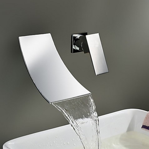 Waterfall Widespread Contemporary Bathroom Sink Faucet (Chrome Finish) TQ6015 Waterfall Widespread Contemporary Bathroom Sink Faucet (Chrome Finish) TQ6015