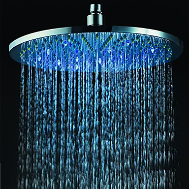 Contemporary Round Chrome Stainless Steel Faint LED Light Shower Head - RB12F Contemporary Round Chrome Stainless Steel Faint LED Light Shower Head - RB12F