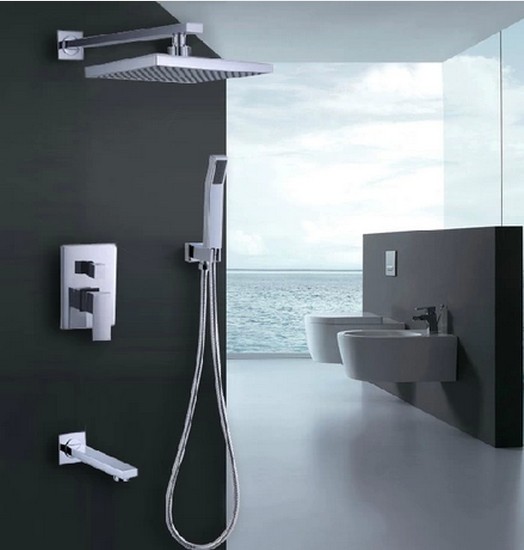 Contemporary Shower Tap with 8 inch Shower head + Hand Shower TSC032 Contemporary Shower Tap with 8 inch Shower head + Hand Shower TSC032