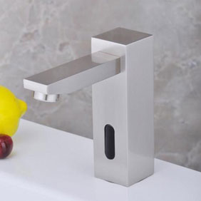 Contemporary Nickel Brushed Automatic Sensor Cold Bathroom Sink Tap - T0116N Contemporary Nickel Brushed Automatic Sensor Cold Bathroom Sink Tap - T0116N