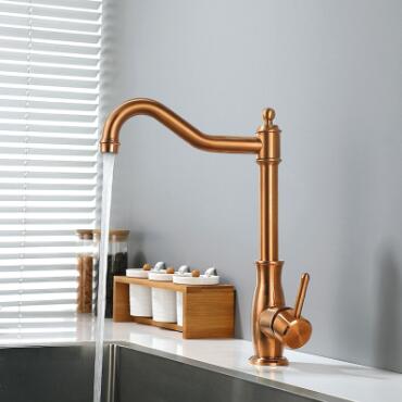 Antique Rose Gold Revolve Spout 304 Mixer Kitchen Sink Taps T0136RG Antique Rose Gold Revolve Spout 304 Mixer Kitchen Sink Taps T0136RG