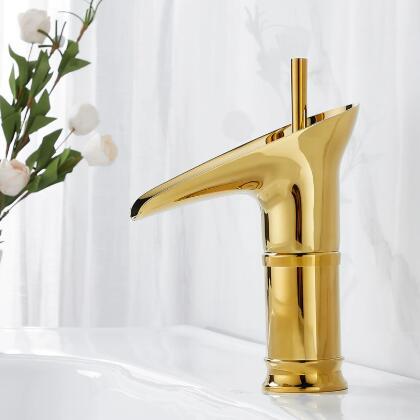 Copper Hot And Cold Washbasin, Single Hole Tap, Bathroom Cabinet,Golden Waterfall Tap T0140G Copper Hot And Cold Washbasin, Single Hole Tap, Bathroom Cabinet,Golden Waterfall Tap T0140G