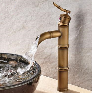 Antique New Designed Bamboo Brass Bathroom Sink Tap T0150F Antique New Designed Bamboo Brass Bathroom Sink Tap T0150F