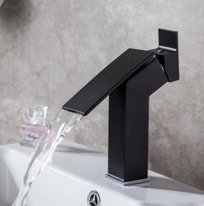 Antique Matte Black Brass Waterfall Thickened Mixer Bathroom Sink Tap T0165B Antique Matte Black Brass Waterfall Thickened Mixer Bathroom Sink Tap T0165B