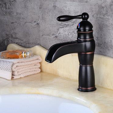 Antique Black Bronze Brass Waterfall Bathroom Mixer Sink Tap T0188W Antique Black Bronze Brass Waterfall Bathroom Mixer Sink Tap T0188W