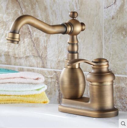 Antique 4 Inch Centerset Brass Kitchen Tap T02002 Antique 4 Inch Centerset Brass Kitchen Tap T02002