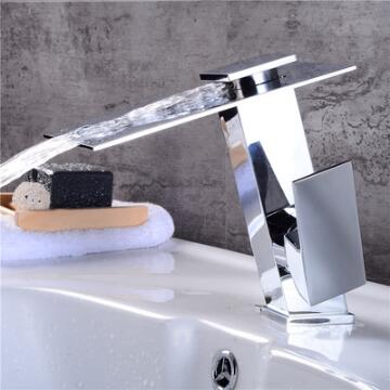 Brass Chrome Finished Single Handle Waterfall Mixer Bathroom Sink Tap T0278C Brass Chrome Finished Single Handle Waterfall Mixer Bathroom Sink Tap T0278C