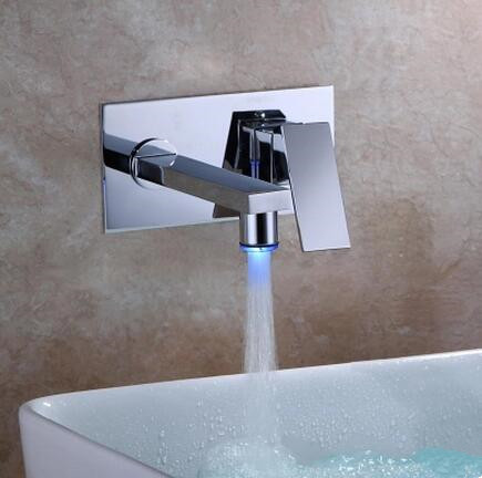 Concealed Installation LED Wall Mounted Bathroom Sink Tap T0298W Concealed Installation LED Wall Mounted Bathroom Sink Tap T0298W