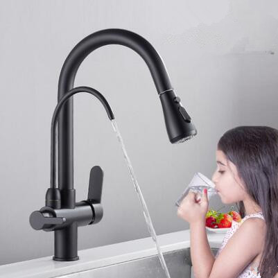 Black Bronze Brass Drinking Water Mixer Rotatable Pull Out Kitchen Sink Tap T0329 Black Bronze Brass Drinking Water Mixer Rotatable Pull Out Kitchen Sink Tap T0329