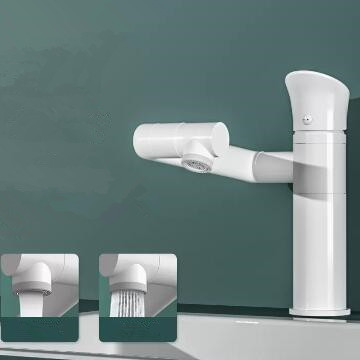 Full Angle Rotatable Spout White Printed Brass Mixer Short Bathroom Sink Tap T0346SW Full Angle Rotatable Spout White Printed Brass Mixer Short Bathroom Sink Tap T0346SW