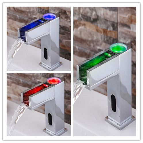 Automatic Brass LED Color Changing Bathroom Sink Tap T0380 Automatic Brass LED Color Changing Bathroom Sink Tap T0380