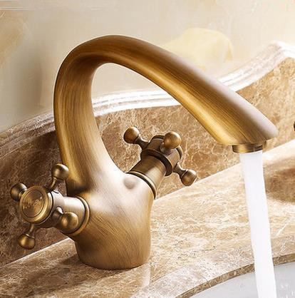 Antique Brass Centerset Two Handles Bathroom Sink Tap T0402A Antique Brass Centerset Two Handles Bathroom Sink Tap T0402A