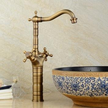 Antique Brass Finish Bathroom Sink Tap (Tall) T0415H Antique Brass Finish Bathroom Sink Tap (Tall) T0415H