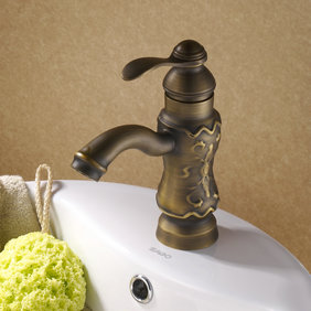 Antique Solid Brass Centerset Bathroom Sink Tap (Antique Copper Finish)T0425A Antique Solid Brass Centerset Bathroom Sink Tap (Antique Copper Finish)T0425A