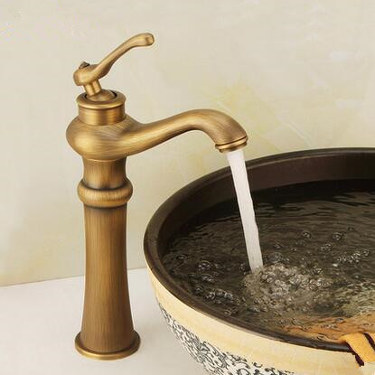 Retro Style Antique Brass Finish Single Handle One Hole Brass Bathroom Sink Tap T0435N Retro Style Antique Brass Finish Single Handle One Hole Brass Bathroom Sink Tap T0435N