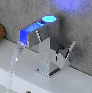 Contemporary Single Handle LED Bathroom Sink Tap T0615F Contemporary Single Handle LED Bathroom Sink Tap T0615F