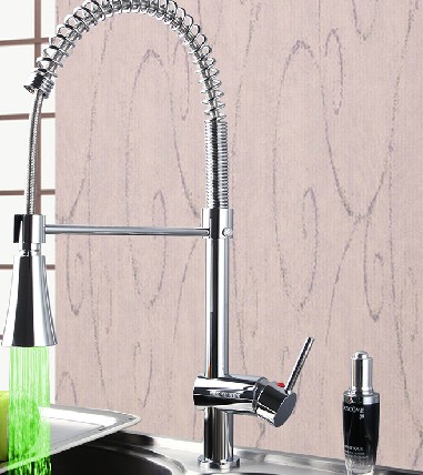 Contemporary LED Colour Change Single Handle Chrome Centerset Pull-out Kitchen Tap T0746 Contemporary LED Colour Change Single Handle Chrome Centerset Pull-out Kitchen Tap T0746