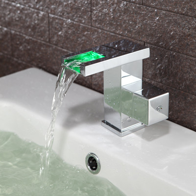 Contemporary Color Changing LED Bathroom Sink Tap - T0828F Contemporary Color Changing LED Bathroom Sink Tap - T0828F