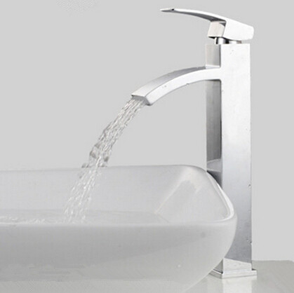 Best Sell Brass Waterfall Bathroom Tap Single Hole High Tap T1022C Best Sell Brass Waterfall Bathroom Tap Single Hole High Tap T1022C