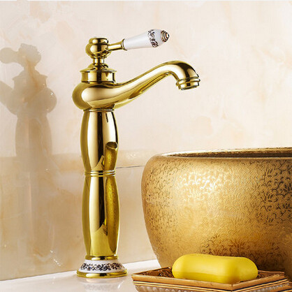 New European Style Mixer Bathroom Sink Tap High version Ti-PVD T1120B New European Style Mixer Bathroom Sink Tap High version Ti-PVD T1120B